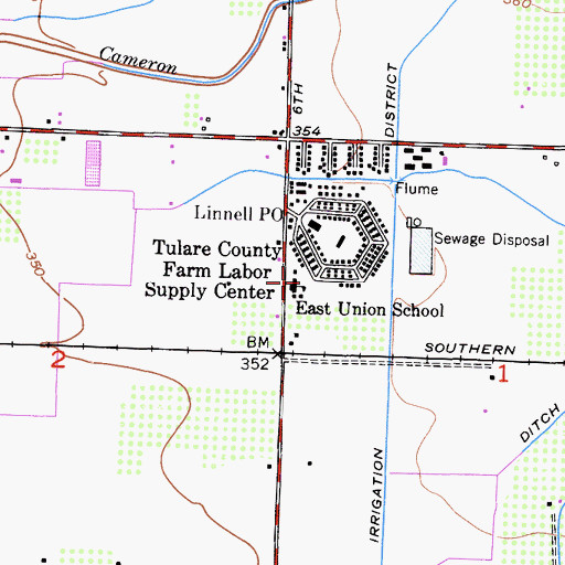 Topographic Map of East Union School, CA