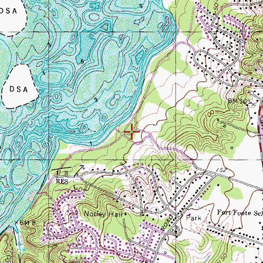 Topographic Map of Gaylord National Resort and Convention Center, MD