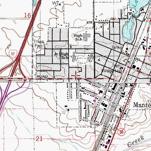 Topographic Map of Hillman Memorial Hospital (historical), IL