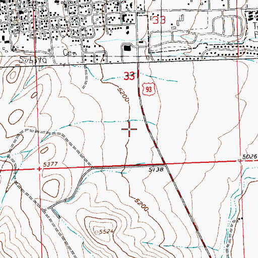 Topographic Map of Bureau of Land Management Challis Field Office, ID