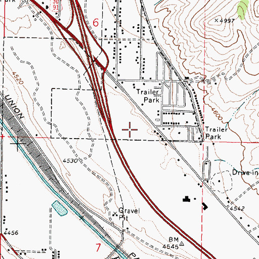 Topographic Map of Bureau of Land Management Pocatello Field Office, ID