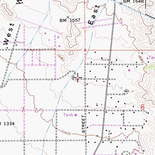 Topographic Map of East Wide Canyon, CA