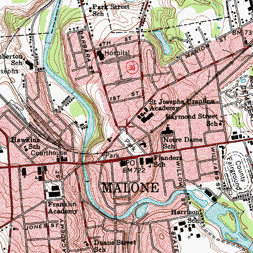 Topographic Map of Wead Library, NY