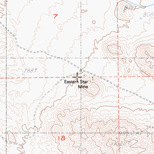 Topographic Map of Eastern Star Mine, CA