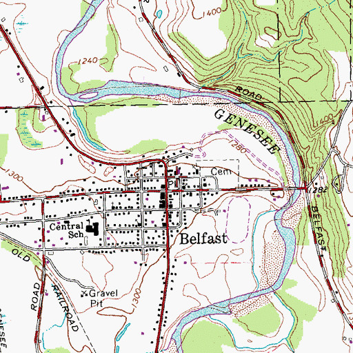 Topographic Map of Village Park, NY