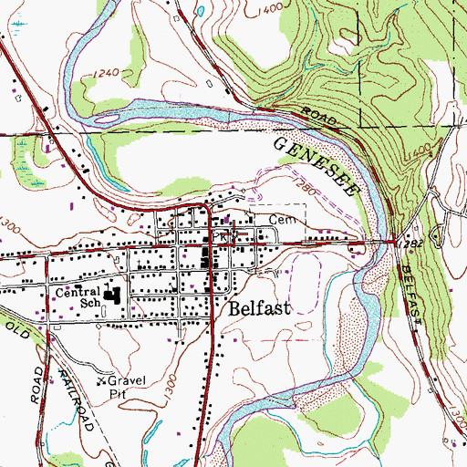 Topographic Map of First Baptist Church, NY