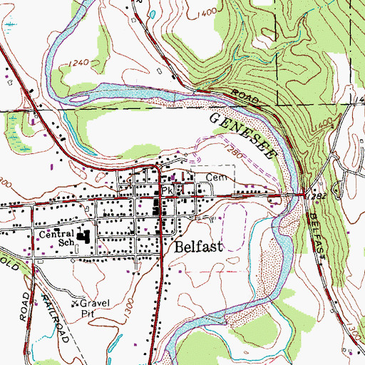 Topographic Map of Belfast United Methodist Church, NY