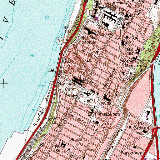 Topographic Map of Audubon Terrace Historic District, NY
