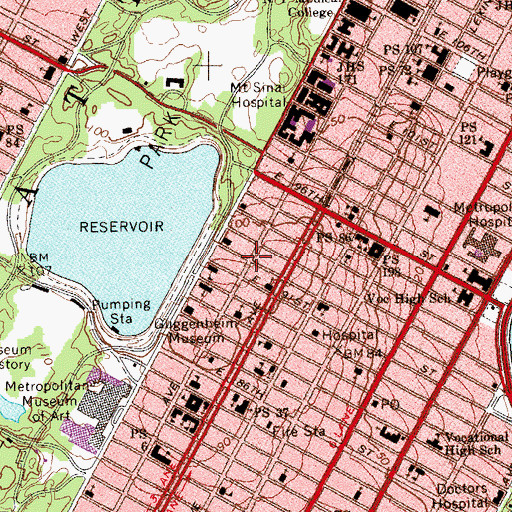 Topographic Map of Carnegie Hill Historic District, NY