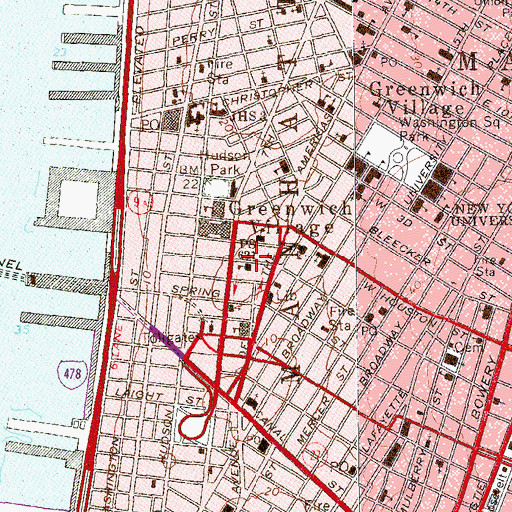 Topographic Map of Charlton-King-Vandam Historic District, NY