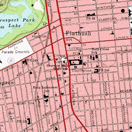 Topographic Map of Albemarle-Kenmore Terraces Historic District, NY