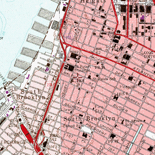 Topographic Map of Cobble Hill Historic District, NY