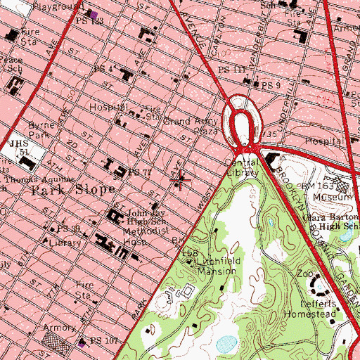 Topographic Map of Park Slope Historic District, NY
