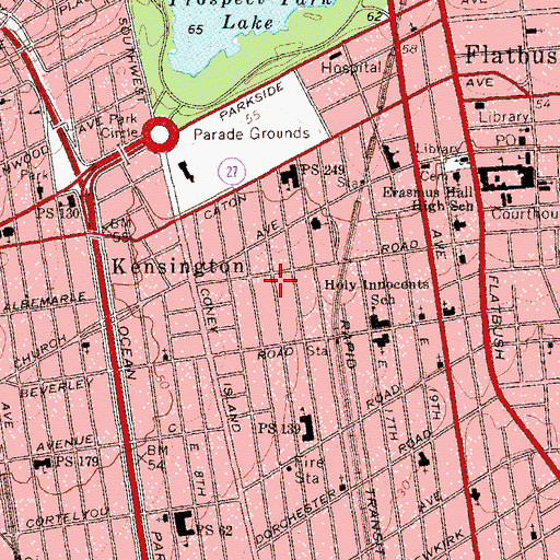 Topographic Map of Prospect Park South Historic District, NY