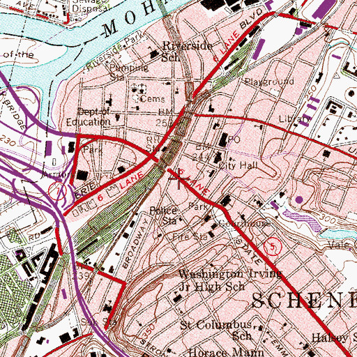 Topographic Map of Canal Square Mall Shopping Center, NY