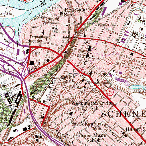 Topographic Map of Fabian's Proctor Theatre, NY