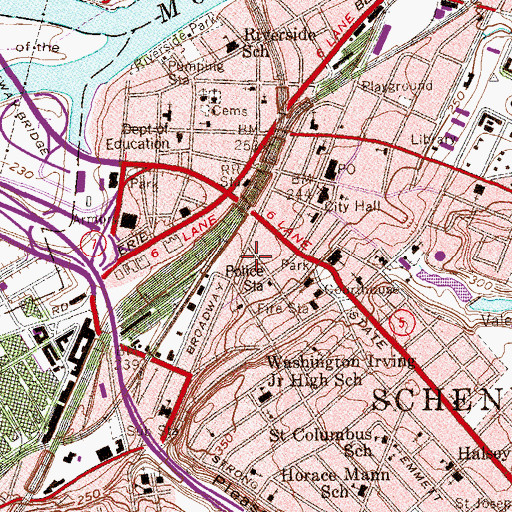 Topographic Map of Broadway Center, NY