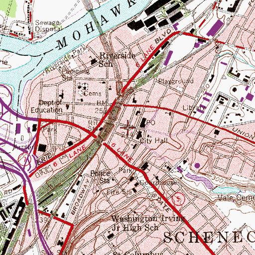 Topographic Map of Saint John The Baptist Parochial School, NY