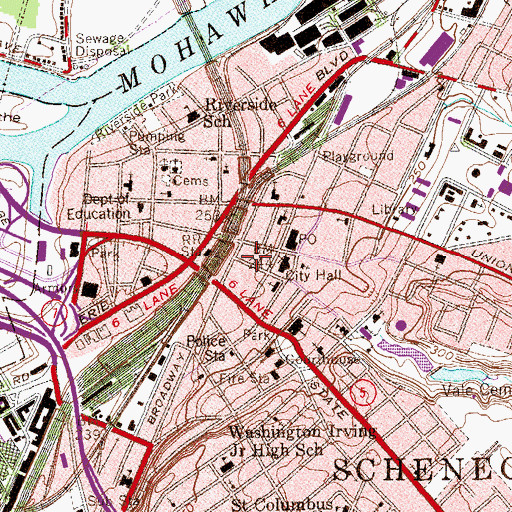 Topographic Map of Saint John The Baptist Roman Catholic Church, NY