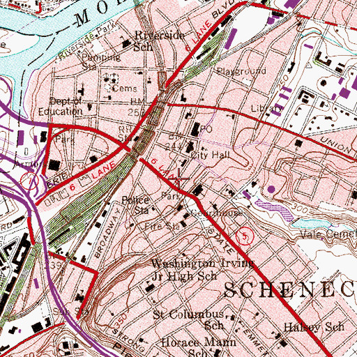Topographic Map of Terbush And Powell Building, NY