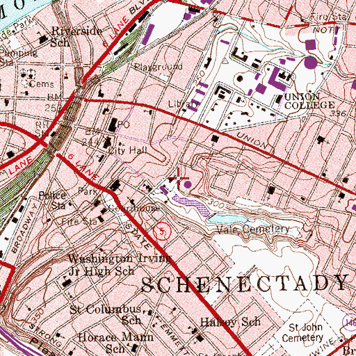 Topographic Map of Zion Lutheran Church, NY