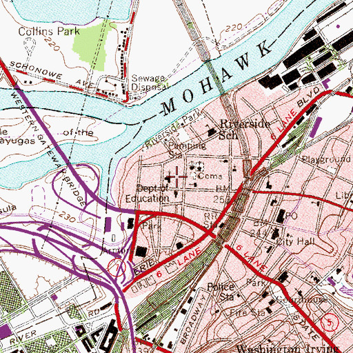 Topographic Map of First Reformed Church, NY