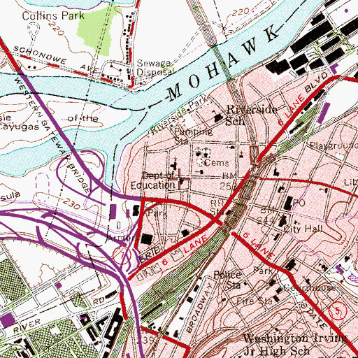 Topographic Map of Shaughnessy Hall, NY