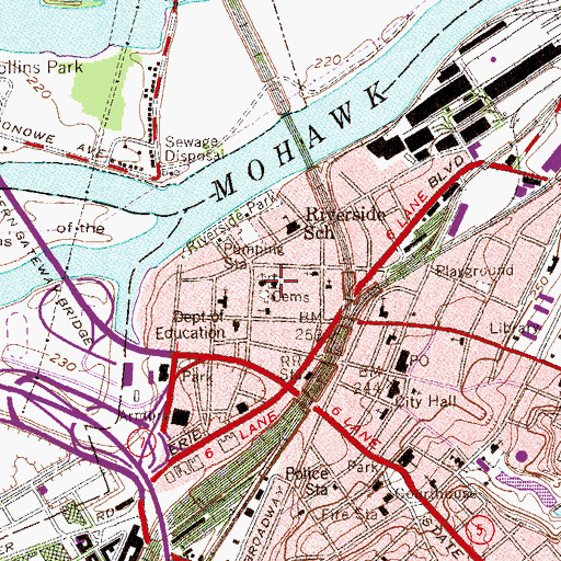 Topographic Map of First Presbyterian Church, NY
