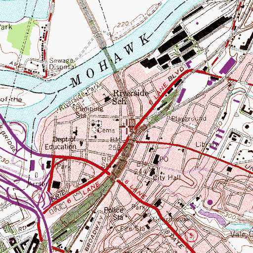 Topographic Map of Holy Cross Roman Catholic Church, NY