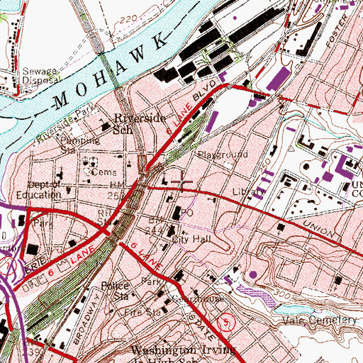 Topographic Map of Schenectady Boys Club, NY