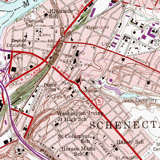 Topographic Map of First United Methodist Church, NY