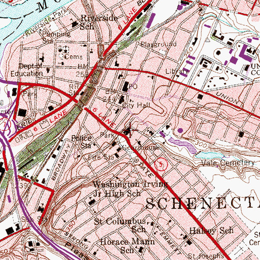 Topographic Map of First United Methodist Church, NY