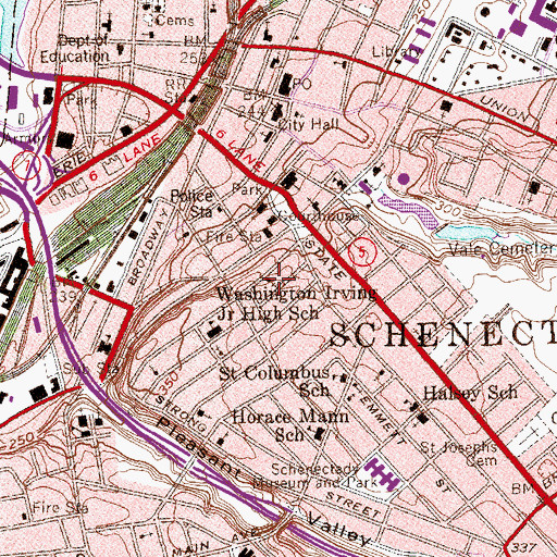 Topographic Map of Refreshing Spring Church of God in Christ, NY