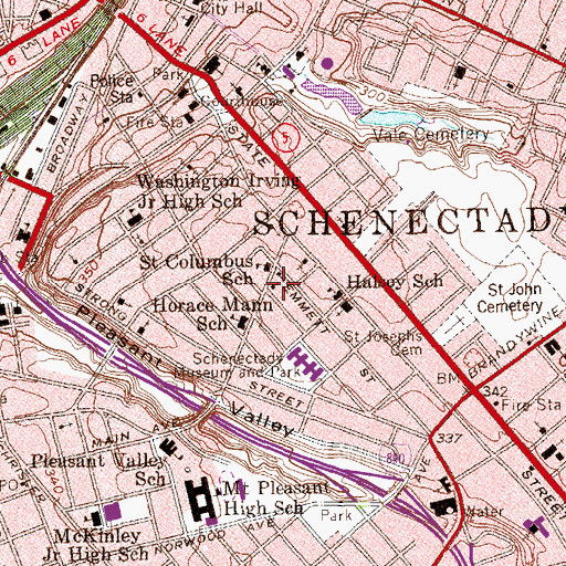 Topographic Map of Sacred Heart Roman Catholic Church, NY