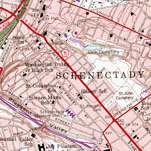 Topographic Map of Schenectady Light Opera Company, NY