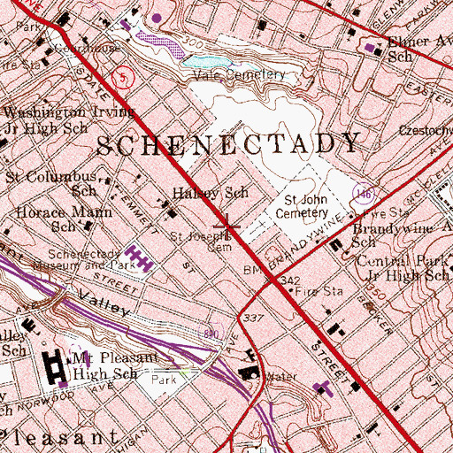 Topographic Map of Christ Episcopal Church, NY