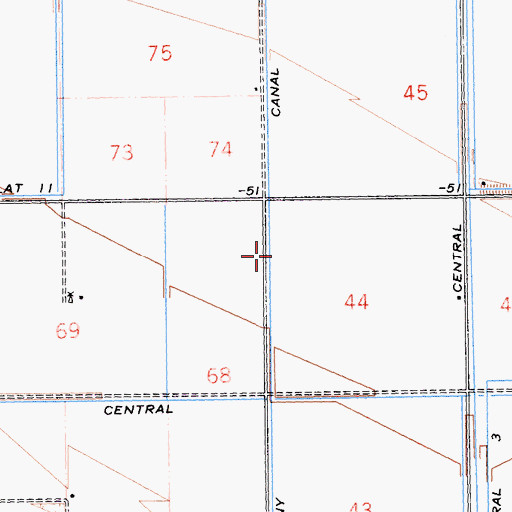 Topographic Map of Ebony Canal, CA