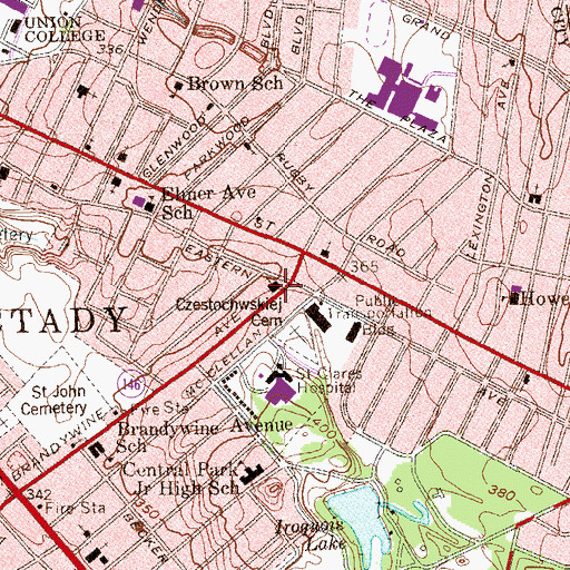 Topographic Map of Faith United Methodist Church, NY