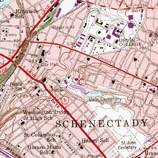 Topographic Map of Schenectady Museum, NY