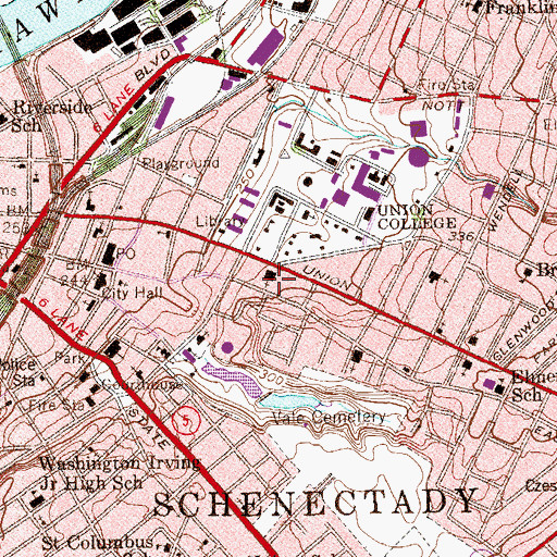 Topographic Map of Saint John The Evangelist Roman Catholic Church, NY