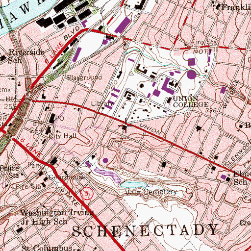 Topographic Map of Saint John The Evangelist School, NY