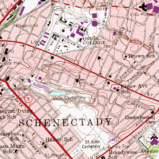 Topographic Map of Saint Mary's Catholic Church, NY