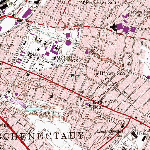 Topographic Map of Union Presbyterian Church, NY