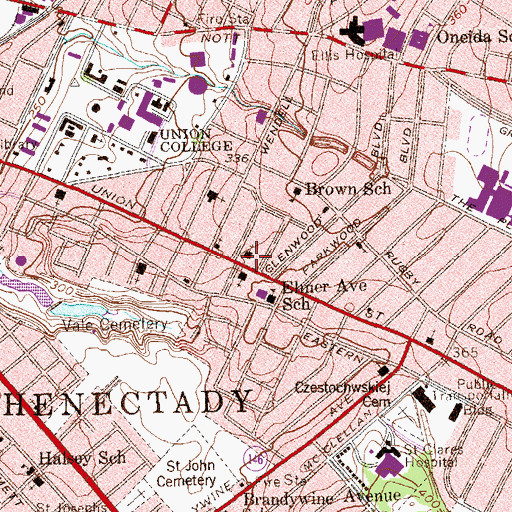 Topographic Map of First Church of Christ Scientist, NY