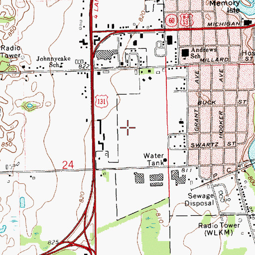 Topographic Map of Three Rivers Health System, MI