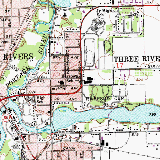 Topographic Map of George Washington Carver Community Center, MI