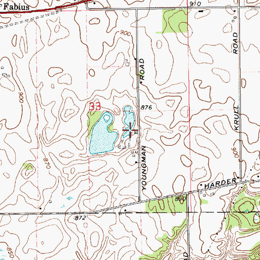 Topographic Map of Golden Pond Estates, MI