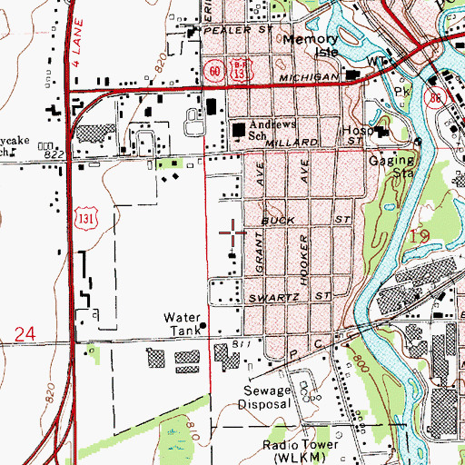 Topographic Map of Immaculate Conception School, MI