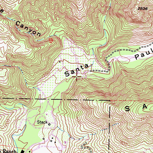 Topographic Map of Echo Falls Canyon, CA