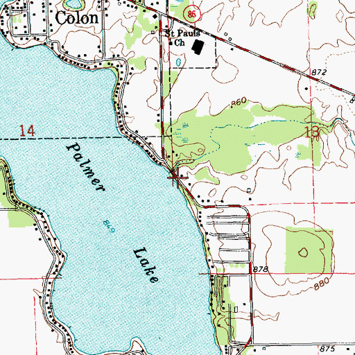 Topographic Map of Palmer Lake Beach, MI